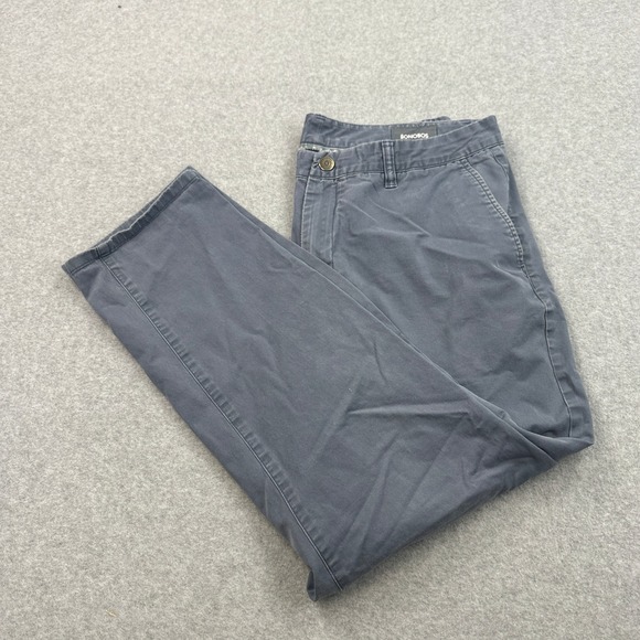 Bonobos Gray Chino Pants Straight Leg Casual Everyday Size 34x27 Gray Flat Front